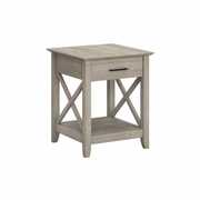 Bush Business Furniture Key West End Table W/ Storage in Washed Gray KWT120WG-03